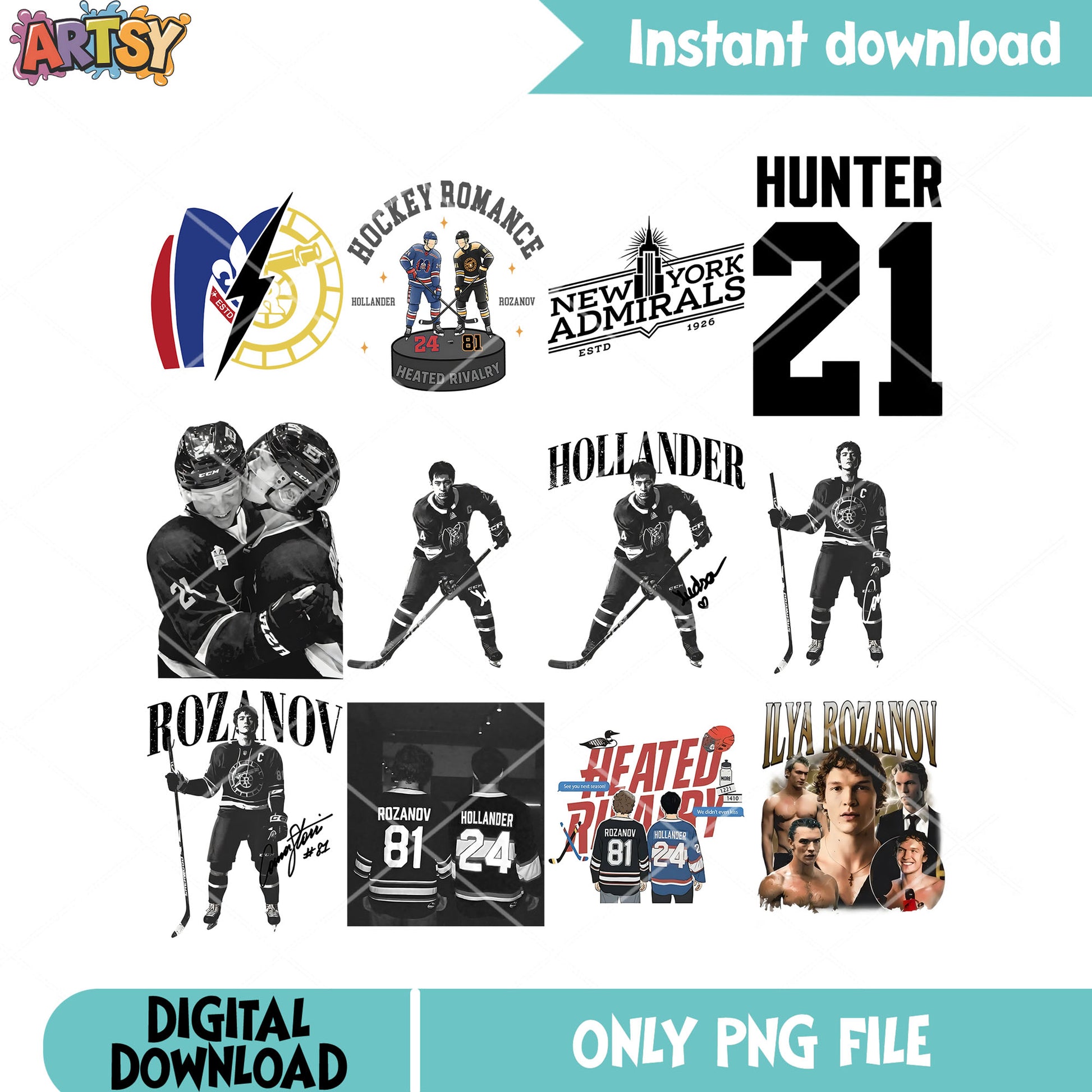 Hockey poster gay movie png bundle, heated rivalry png, rozanov team png