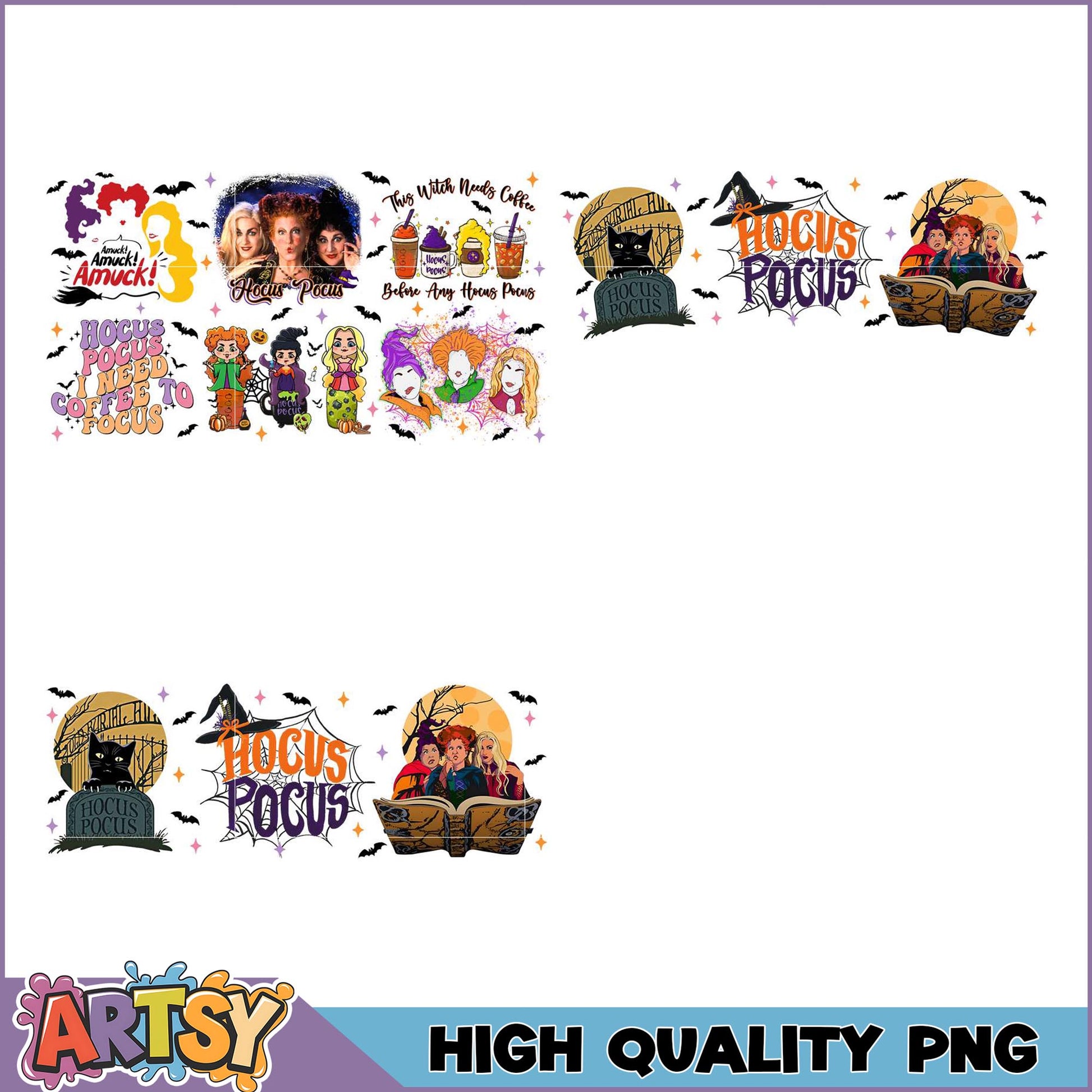 Hocus Pocus PNG Bundle for Crafting and Scrapbooking Fun