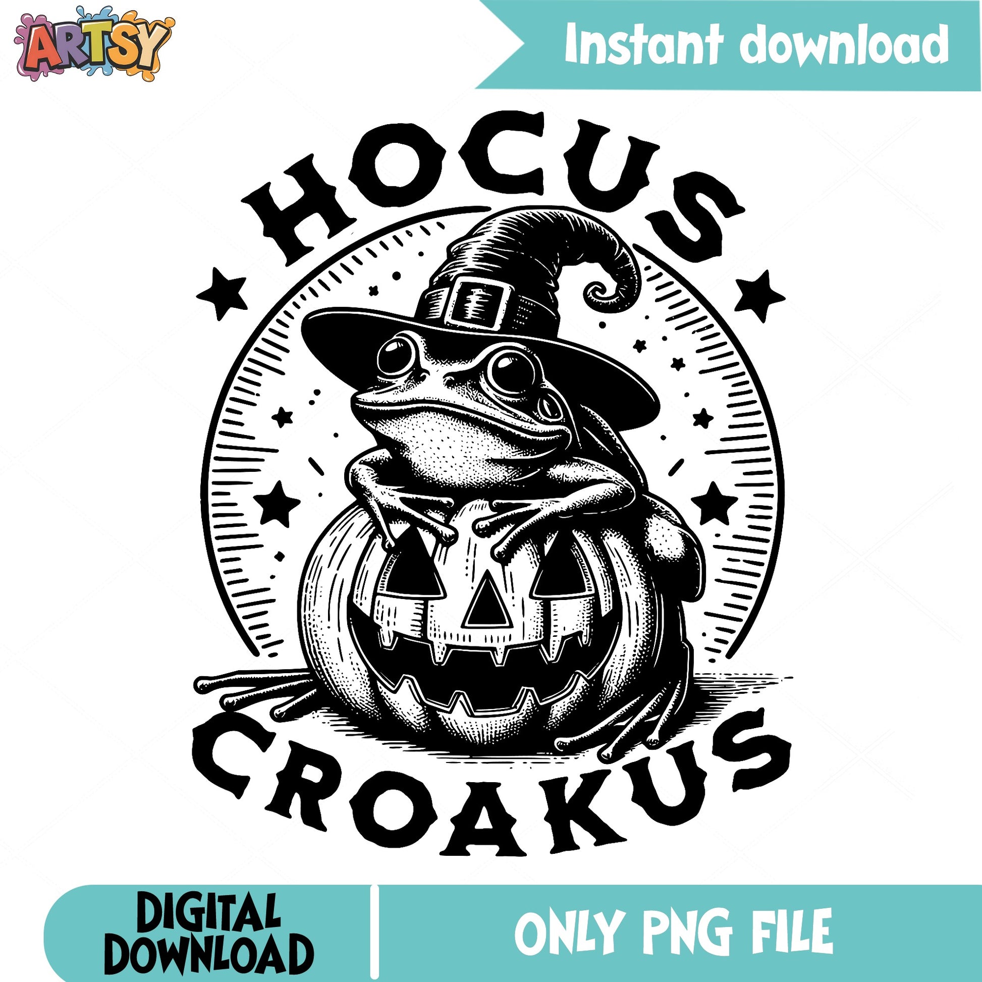 Hocus Croakus Frog Halloween PNG, Witch Frog PNG, Halloween PNG