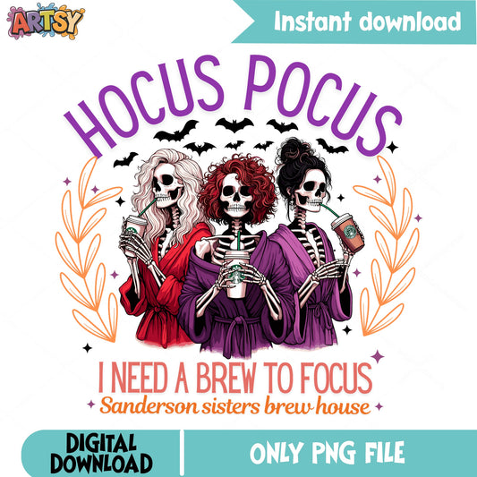 Hocus Pocus Sanderson Sisters PNG, Halloween PNG, Witch PNG