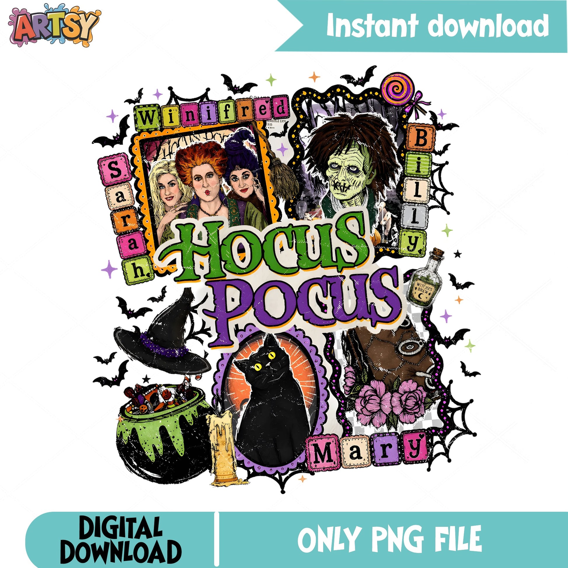 Hocus Pocus Sanderson Sisters PNG, Halloween Witch PNG, Halloween PNG
