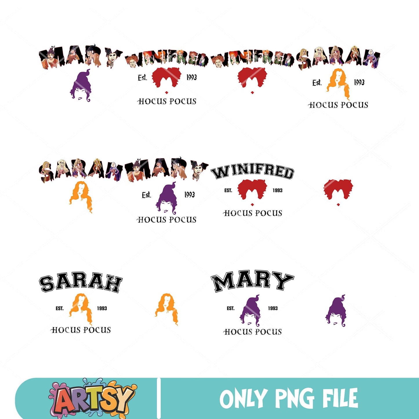 Hocus pocus est png bundle, hocus pocus png, halloween girl png