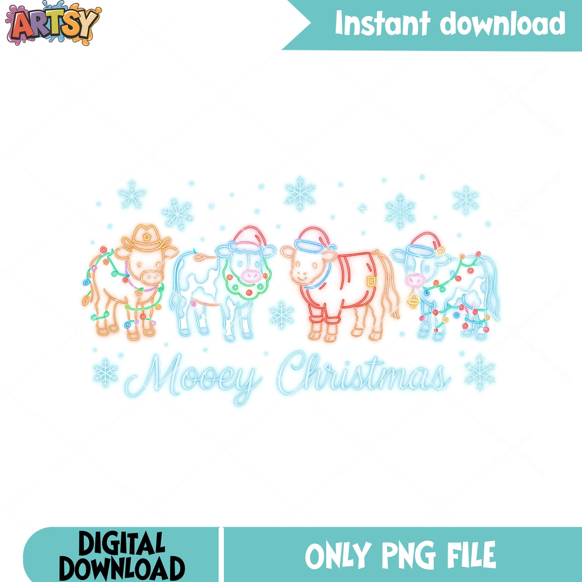 Holly cow merry christmas png, christmas gifts png, merry xmas png