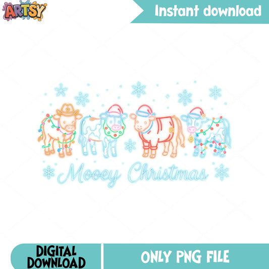 Holly cow merry christmas png, christmas gifts png, merry xmas png