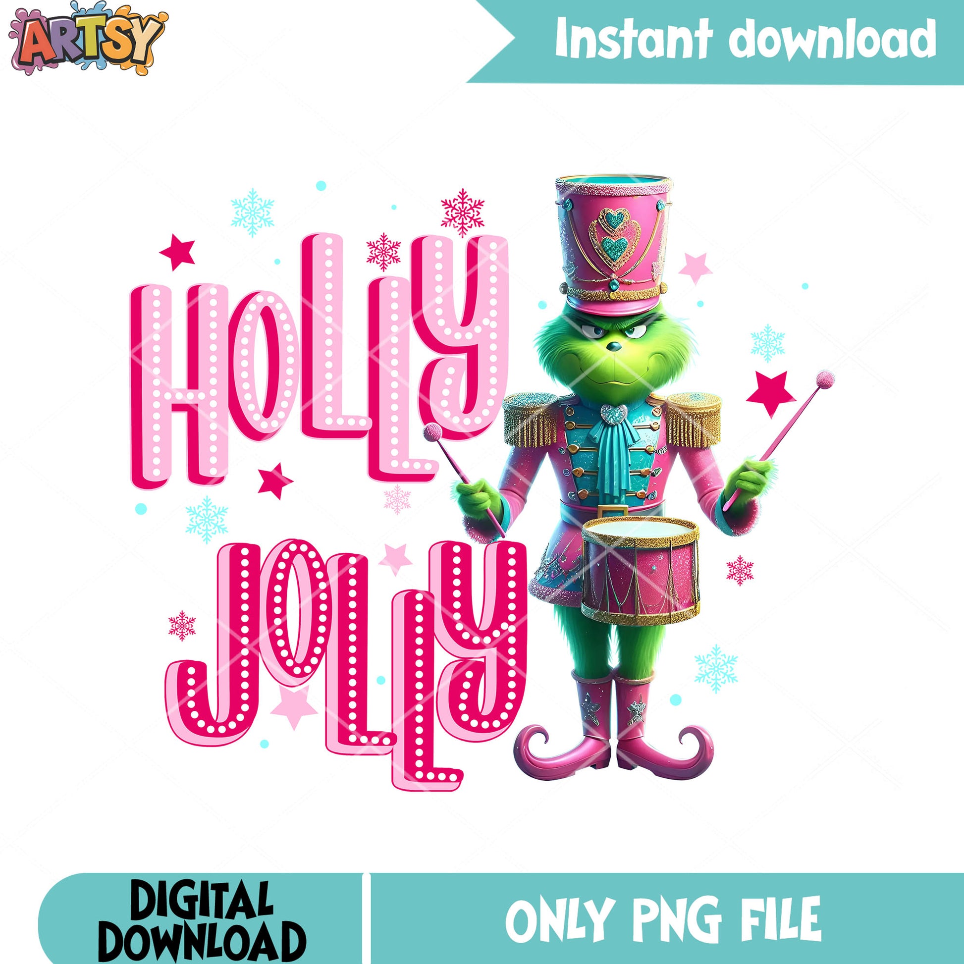 Holly jolly grinch christmas png, the grinch png, merry xmas png