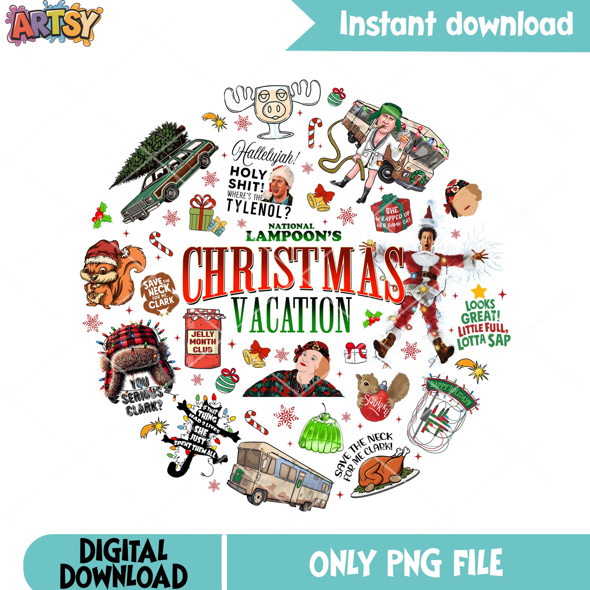 Holy shit wheres the tylenol png, clark griswold png, santa claus png