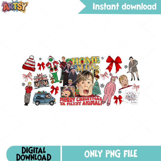 Home alone house wet png, kevin screaming png, funny animal png