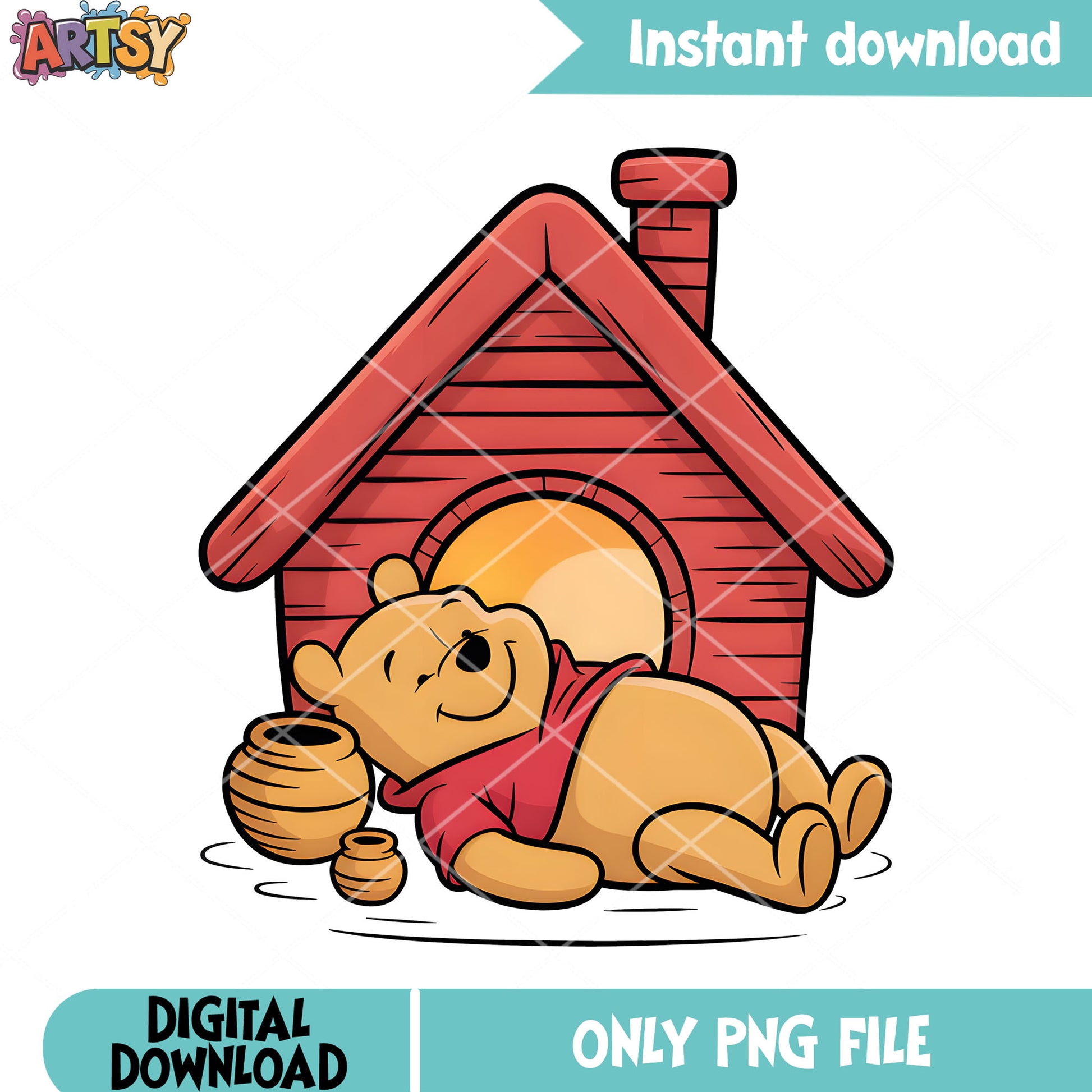 Honey pillow house pooh png, pooh bear png, honey bear pooh png