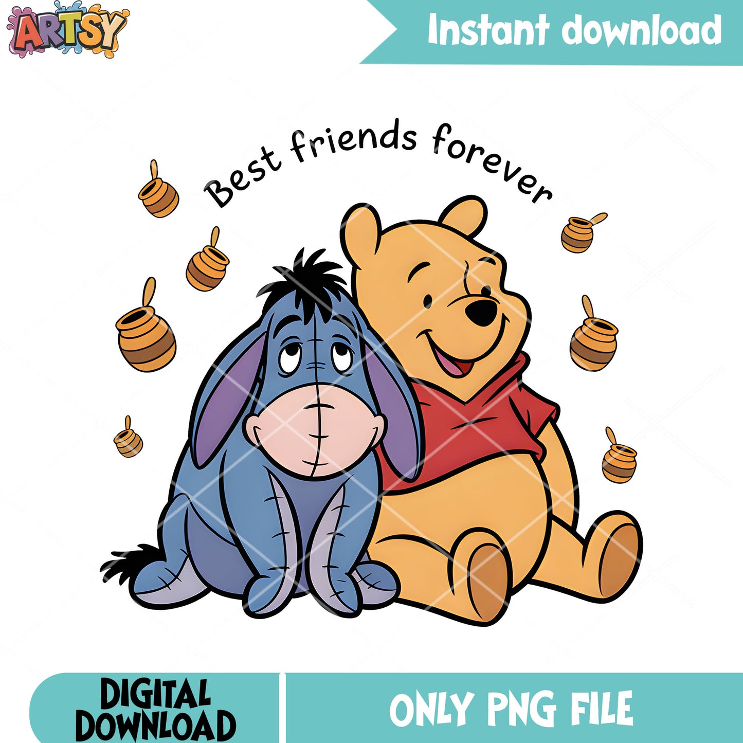 Honey pot best friends pooh eeyore png, pooh bear png, disney poster png