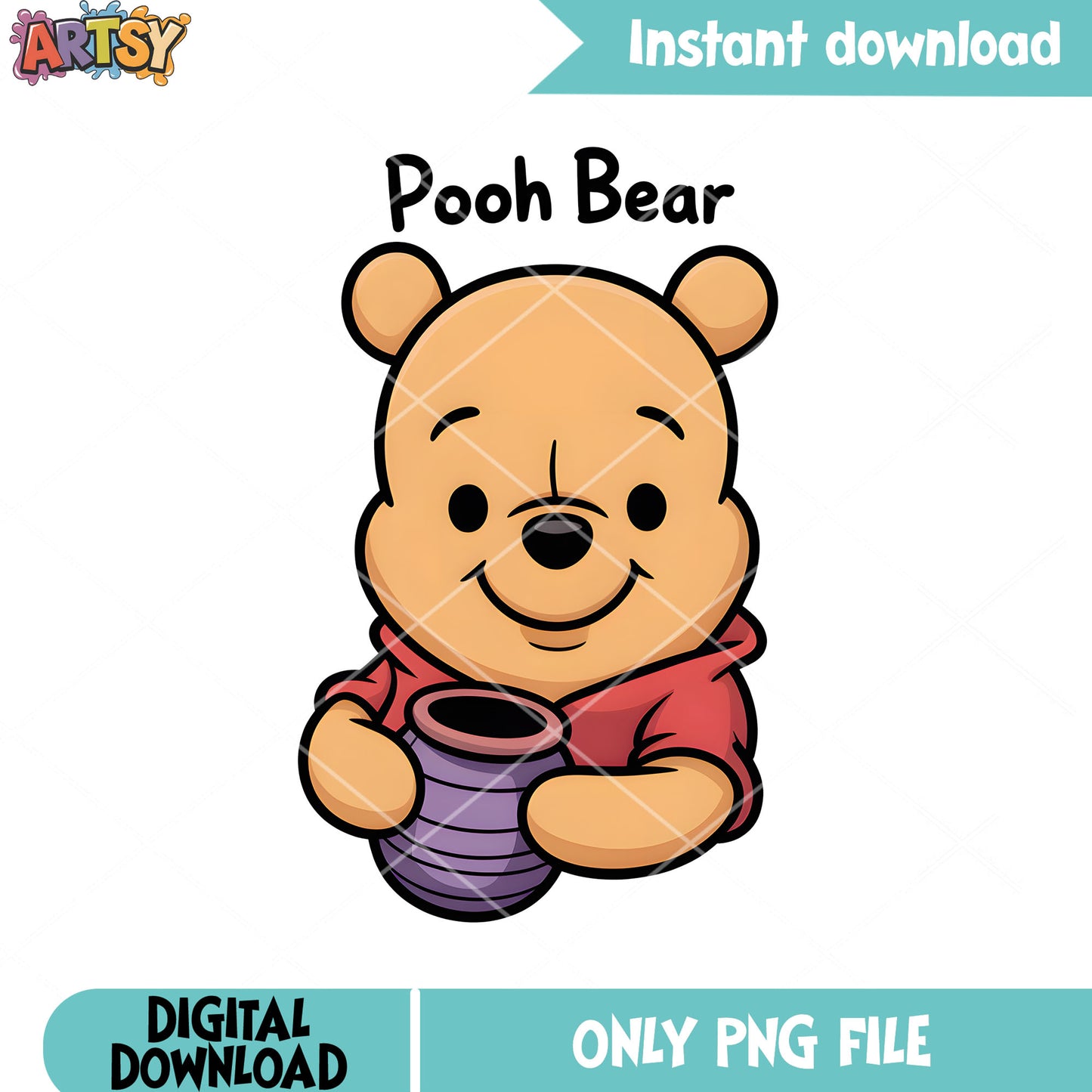 Honey pot poster pooh png, disney pooh png, winnie the pooh png