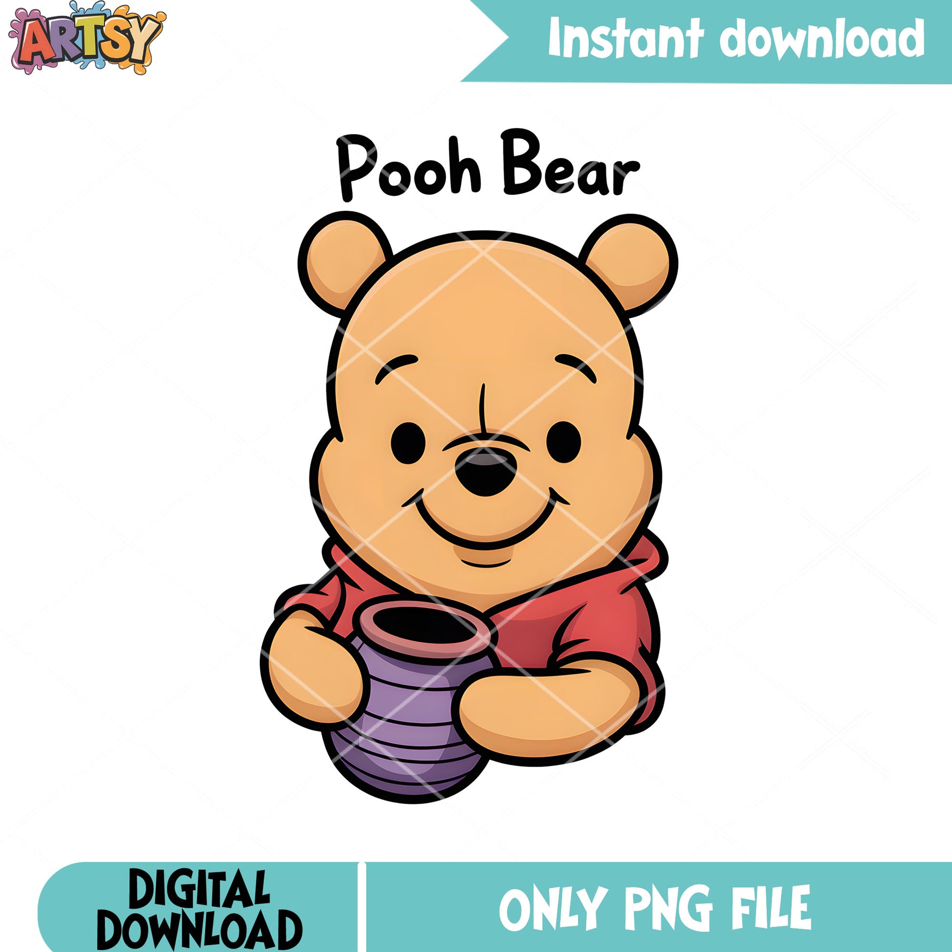 Honey pot poster pooh png, disney pooh png, winnie the pooh png