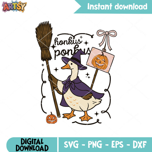 Honkus ponkus with goose svg, halloween goose​ svg, silly goose svg