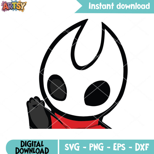 Hornet chibi hello svg, hornet silksong svg, hollow silksong svg