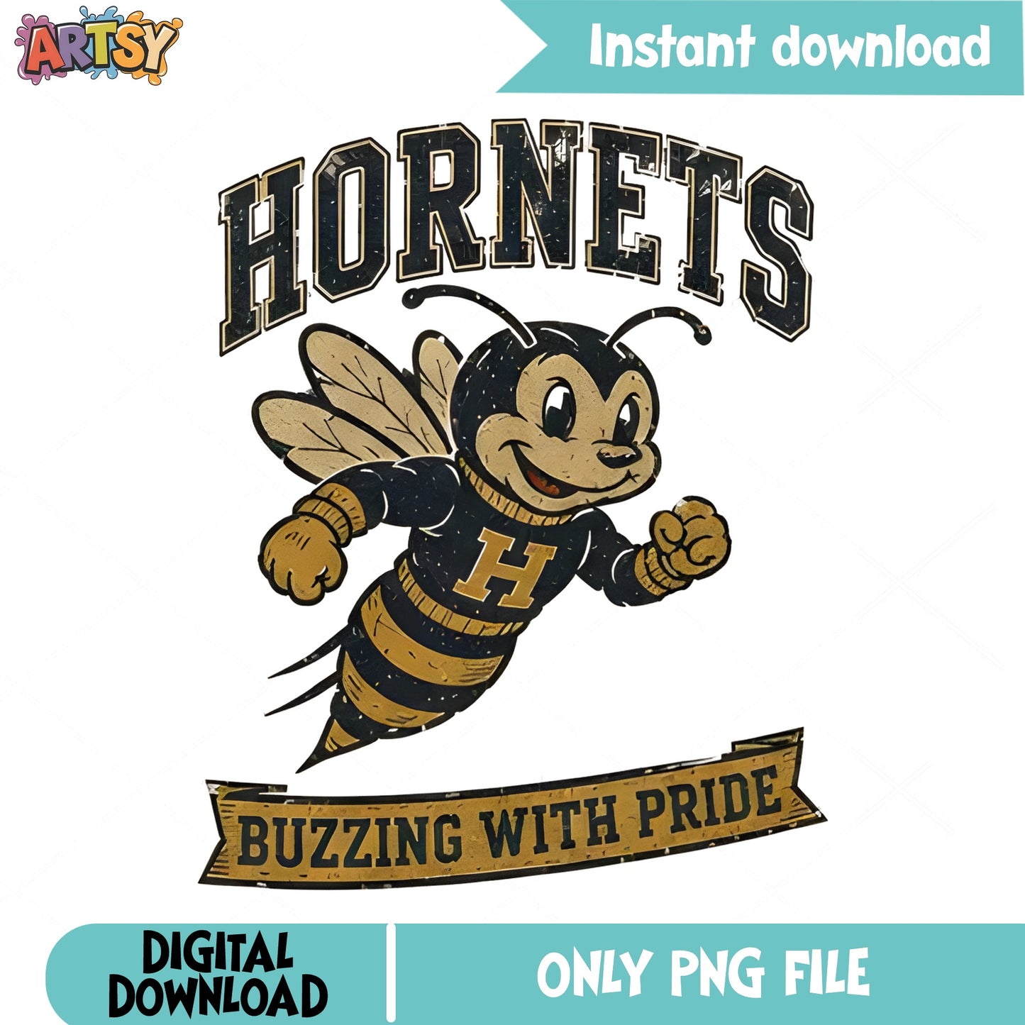 Hornets Buzzing With Pride PNG, School Mascot PNG, Team Spirit PNG