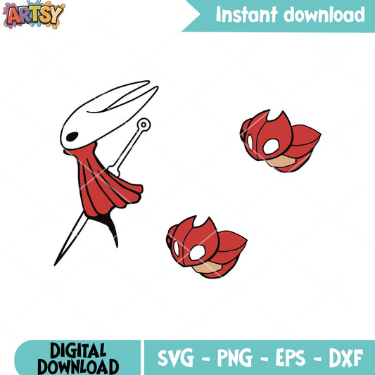Hornet with friends svg, hornet silksong svg, silksong steam svg