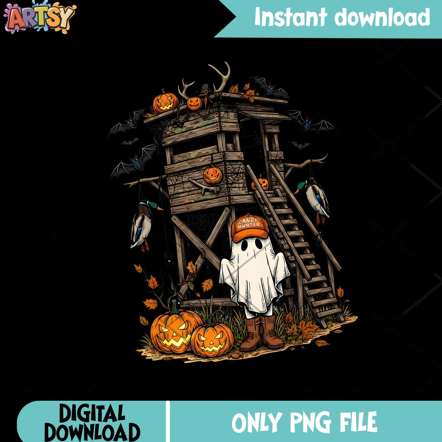 Horrible halloween png, spooky tower png, scary pumpkin png