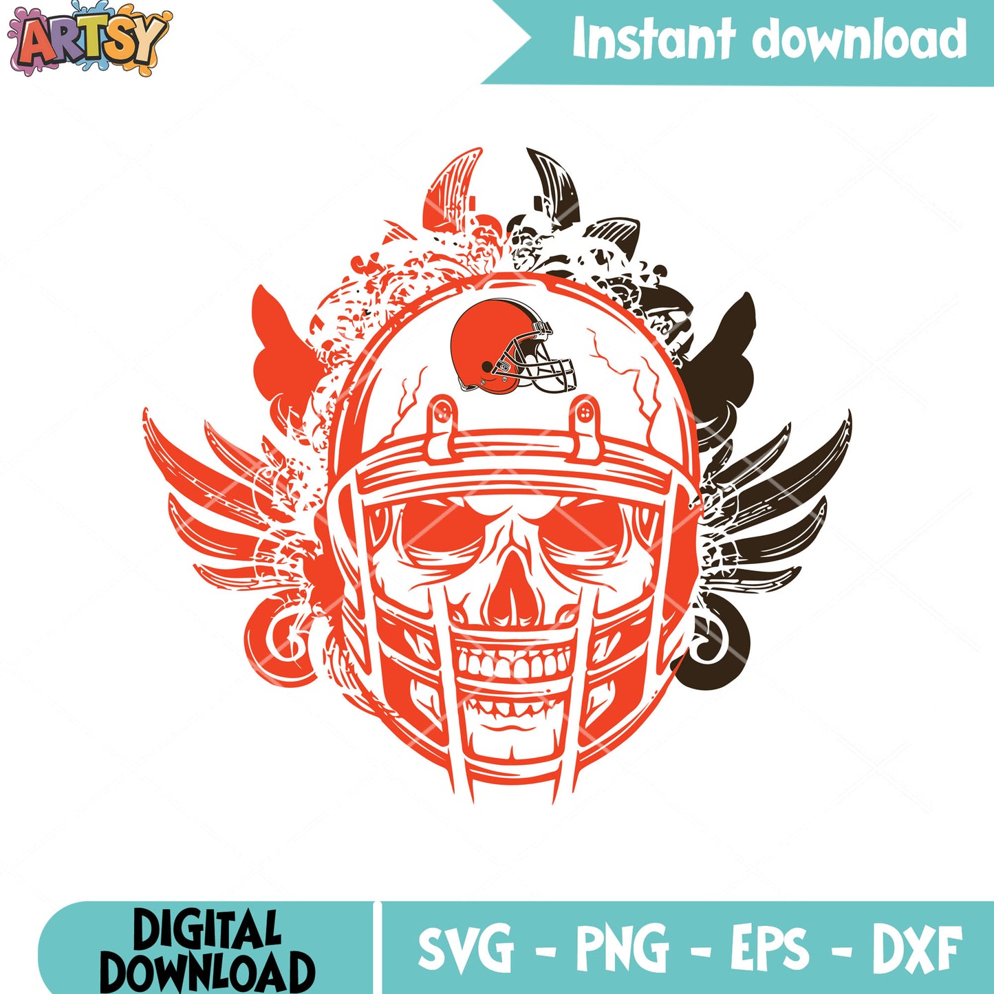 Horrible scrum cap svg, skull svg, cleveland browns svg