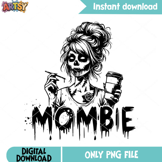 Horrific Mombie png, scary zombie png, scary halloween png