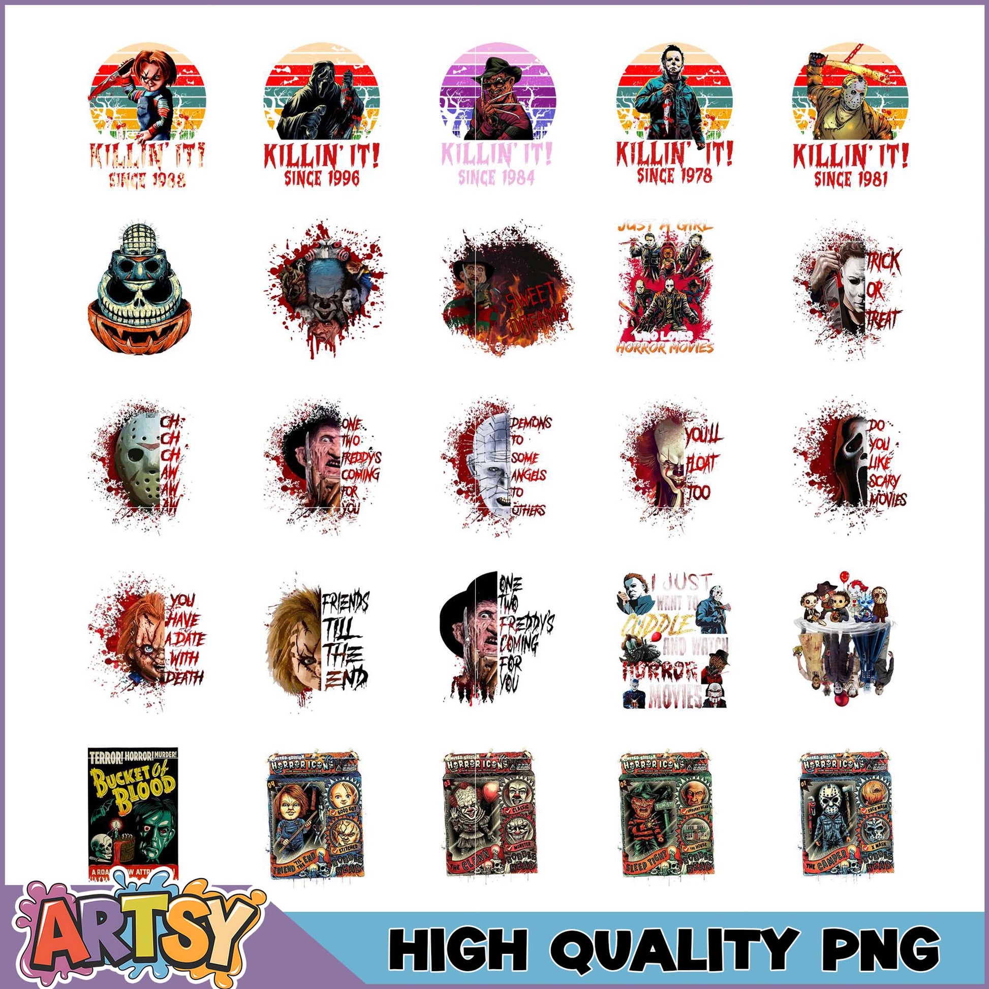 Horror Movie PNG Bundle 20 High-Quality Images