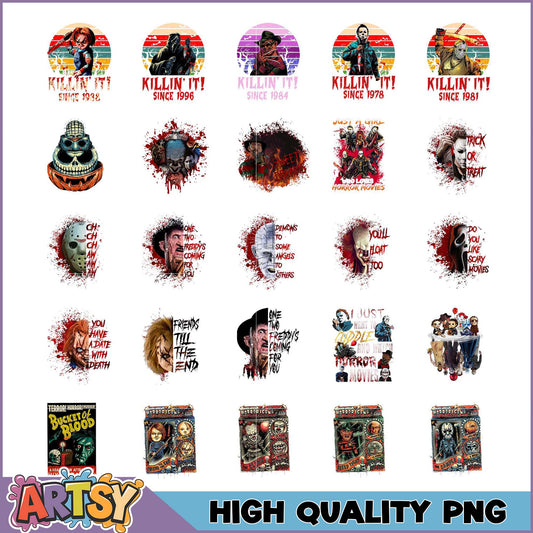 Horror Movie PNG Bundle 20 High-Quality Images