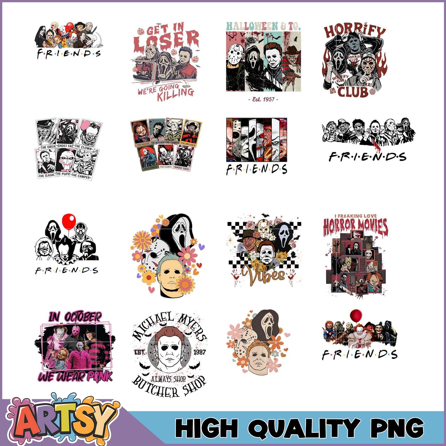 Horror Movie PNG Bundle High-Quality Designs