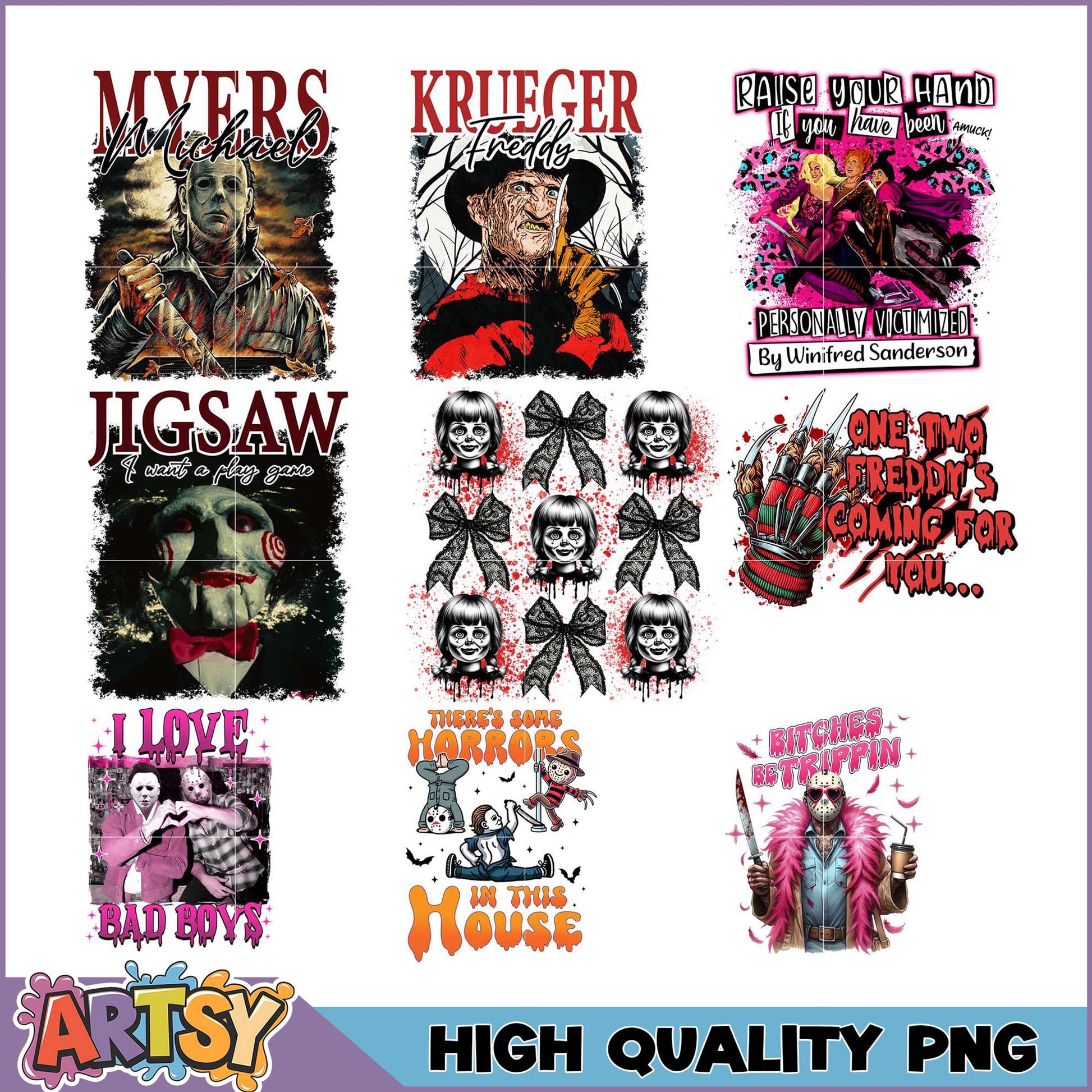 Horror Movie PNG Bundle High Quality Designs