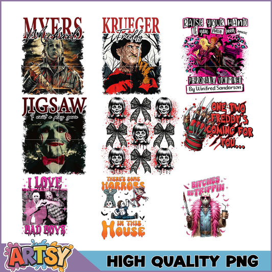 Horror Movie PNG Bundle High Quality Designs