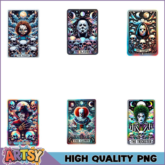 Horror Movie Tarot PNG Bundle - High Quality