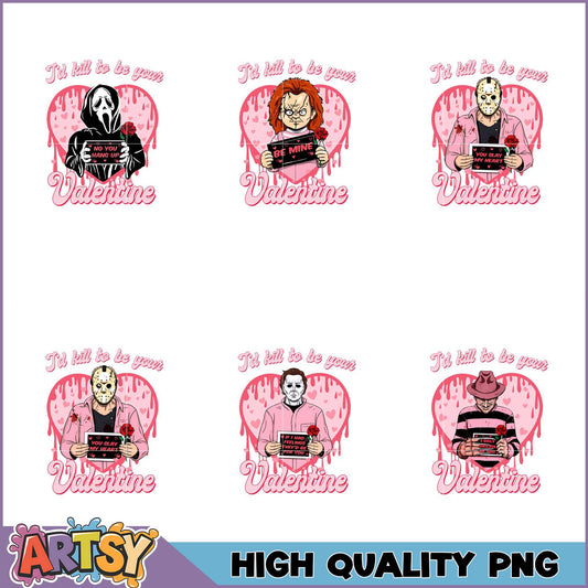 Horror Valentine's PNG Bundle High Quality