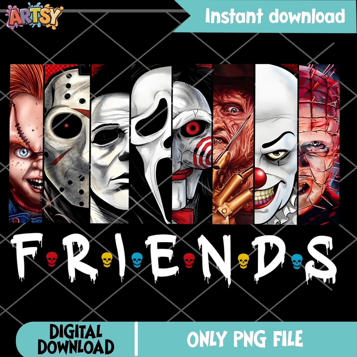 Horror Characters Friends PNG, Halloween Horror Movie PNG, Scary Killer PNG