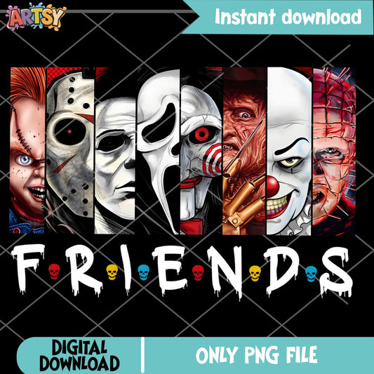 Horror Characters Friends PNG, Halloween Horror Movie PNG, Scary Killer PNG