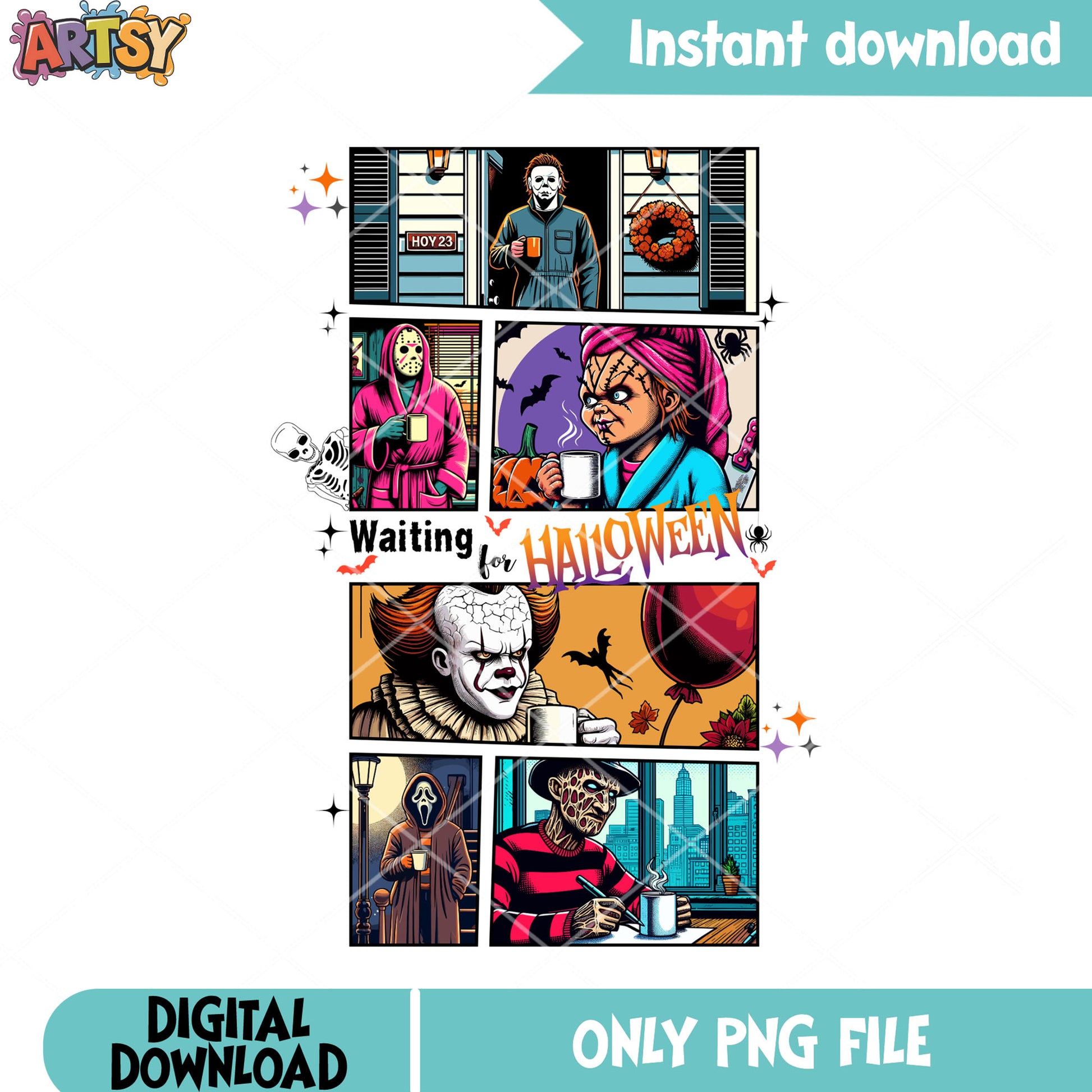 Horror character png, wicker pumpkin png, micheal myers png