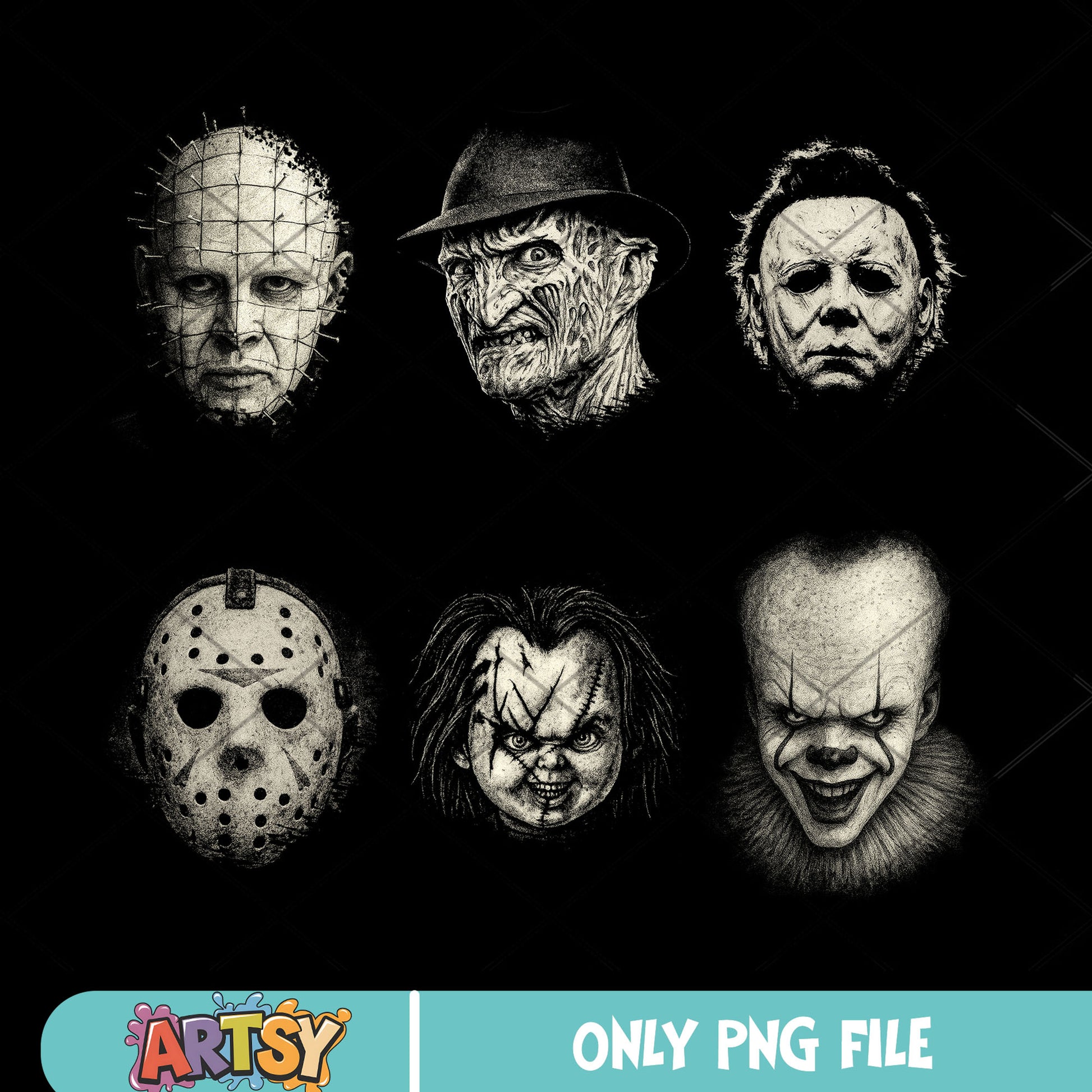 Horror murder mask png bundle, horror movies png, halloween horror png​ png