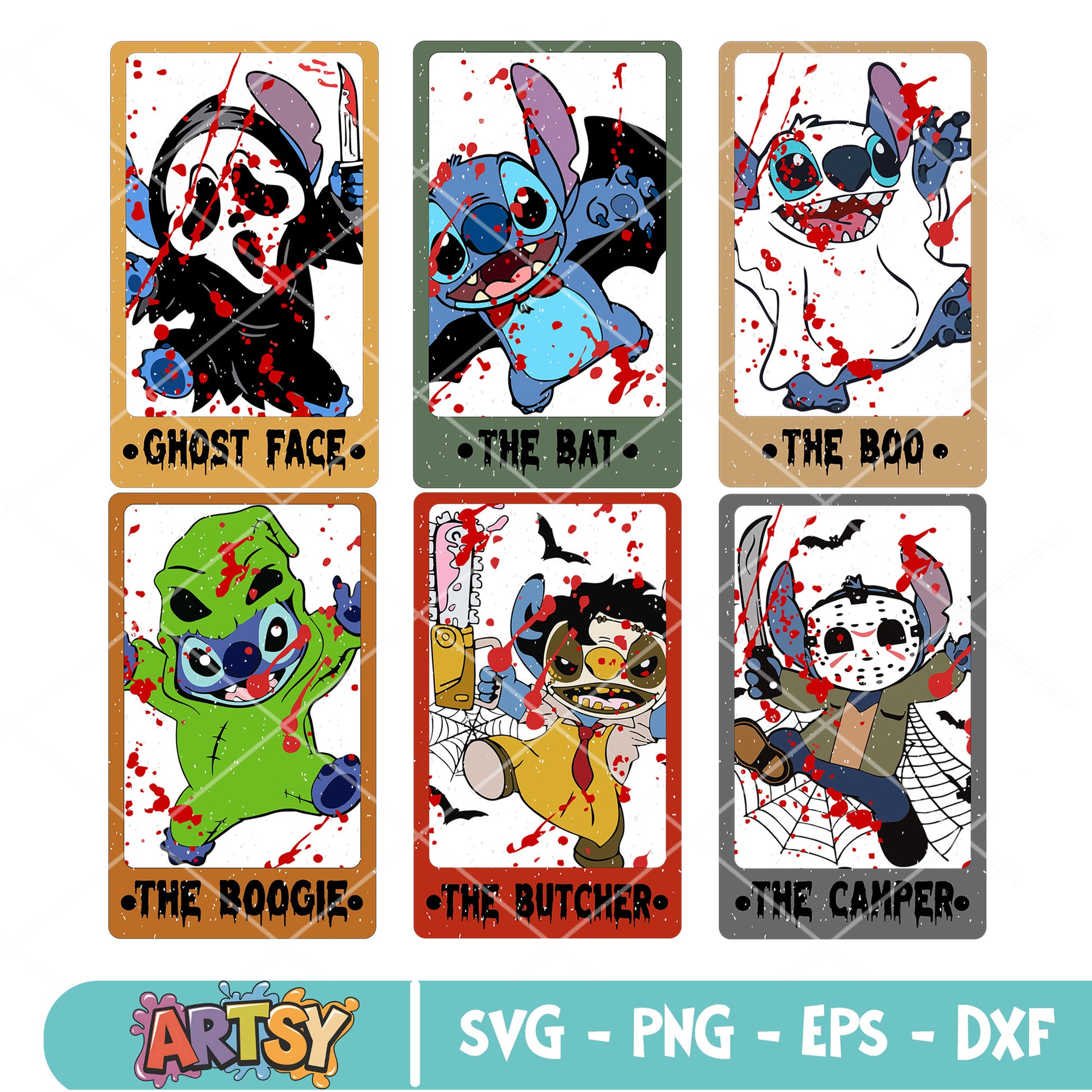 Horror stitch disney svg bundle, horror movies svg, stitch halloween svg
