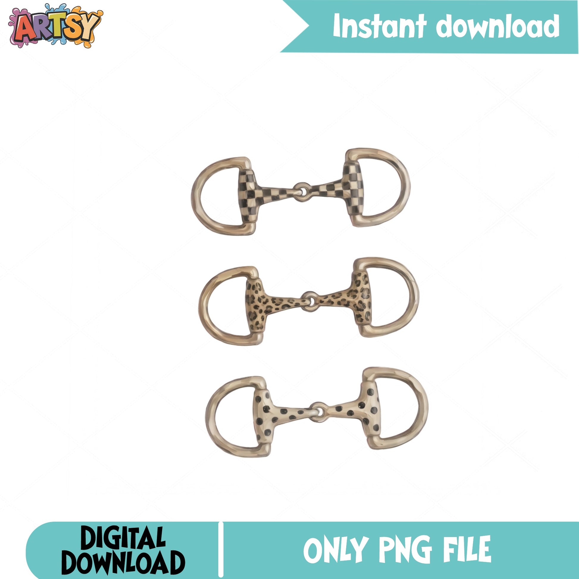 Horse Bit Snaffle PNG Bundle, Equestrian Clipart PNG, Western PNG
