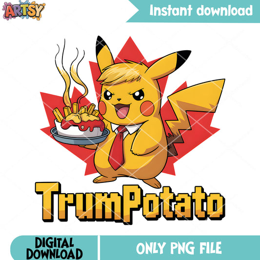 Hot pikachu cheese potato png, pokemon card png, donald trump png