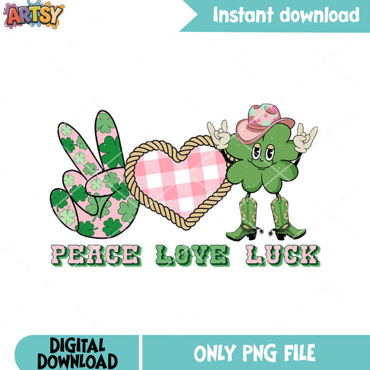 Howdy clover peace luck png,  st patricks png, lucky patricks png