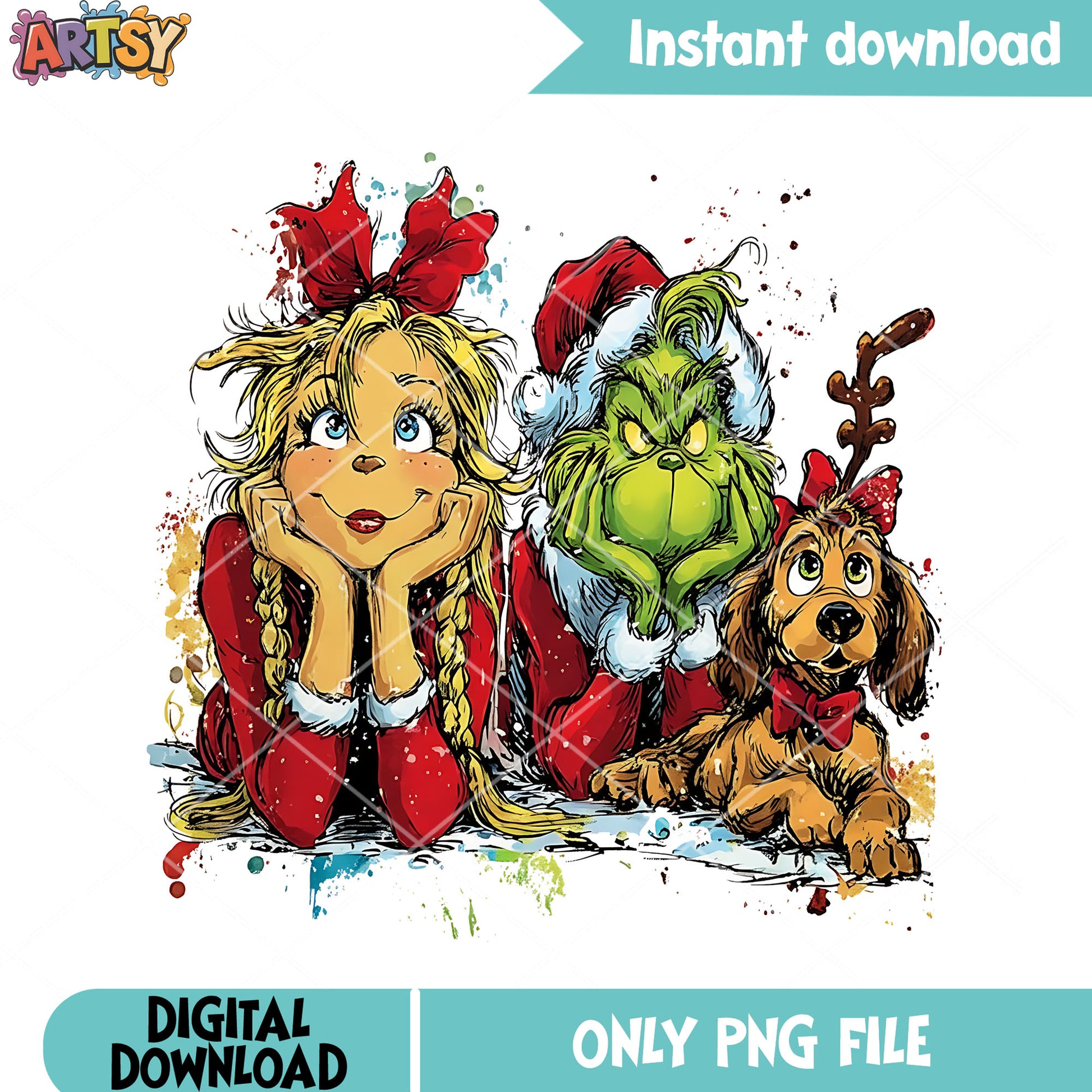 How grinch stole the christmas png, the max dog png, the grinch png