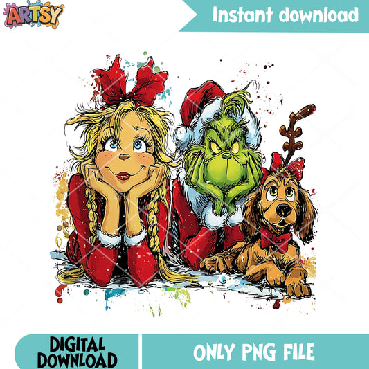 How grinch stole the christmas png, the max dog png, the grinch png