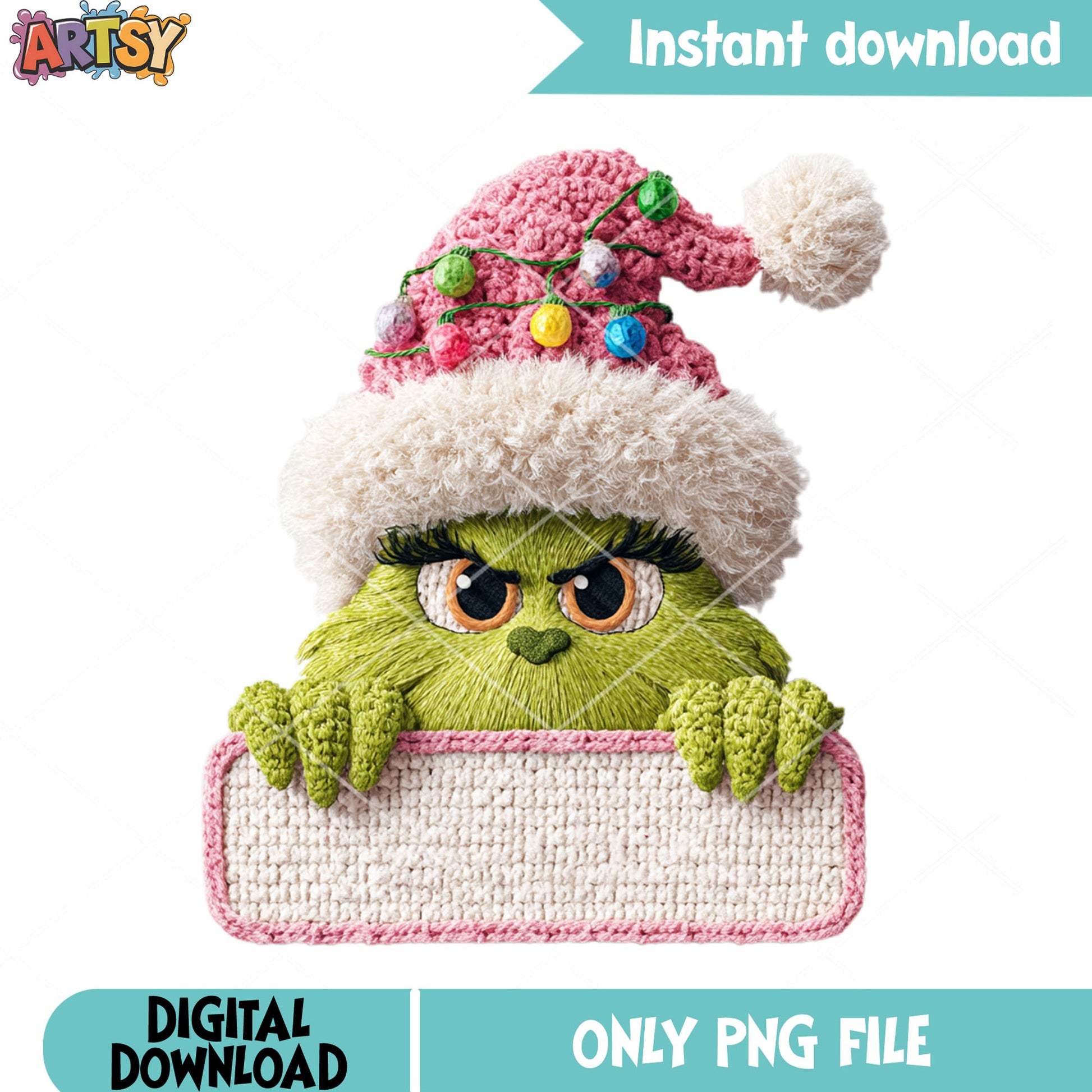 How the grinch so cute png, christmas stringlight png, the grinch png