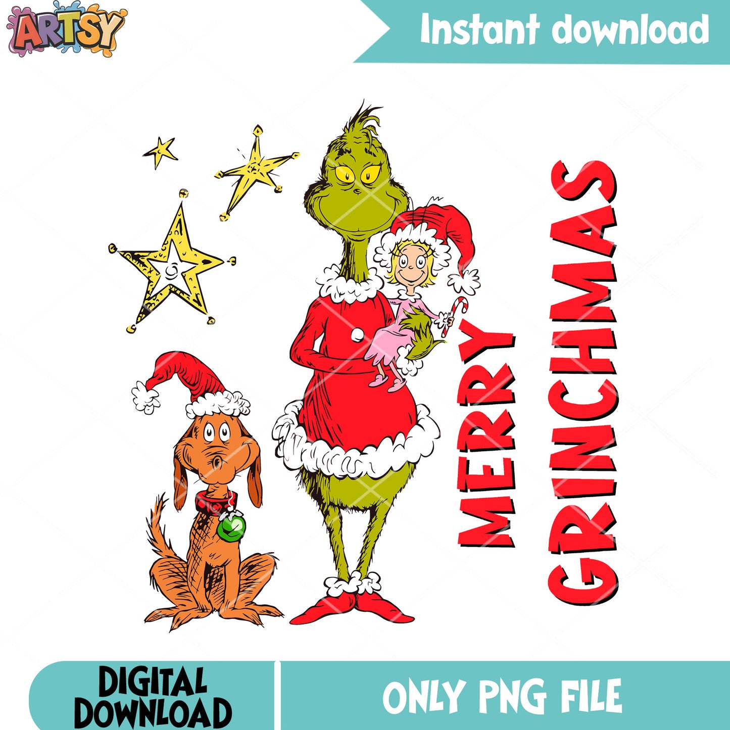How the grinch stole christmas png, max the dog png, cindy lou who png