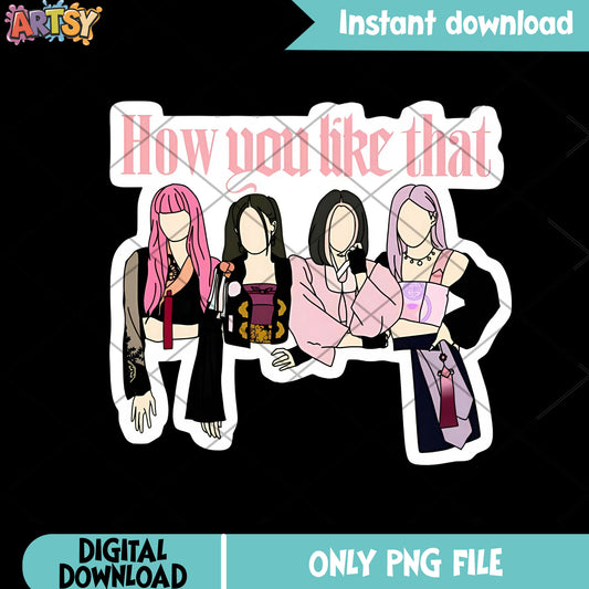 How you like that girl png, spotify png, kpop idols​ png