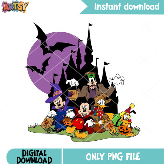 Huge scary bats png, witch costume png, disney character png