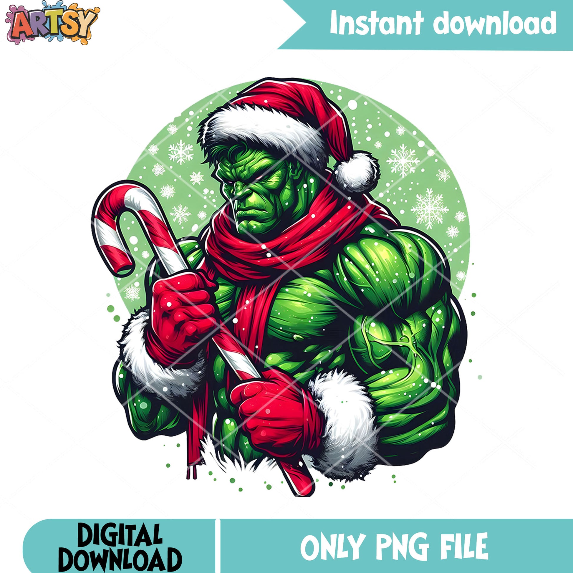 Hulk hogan christmas​ png, candy cane big png, santa hat png