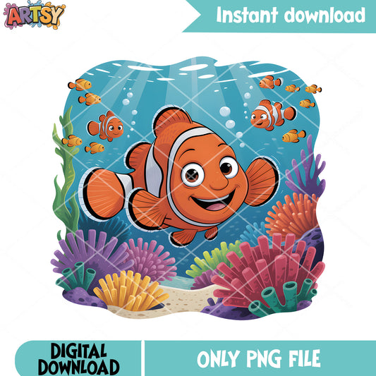 Human fish face nemo png, disney movie png, finding nemo png