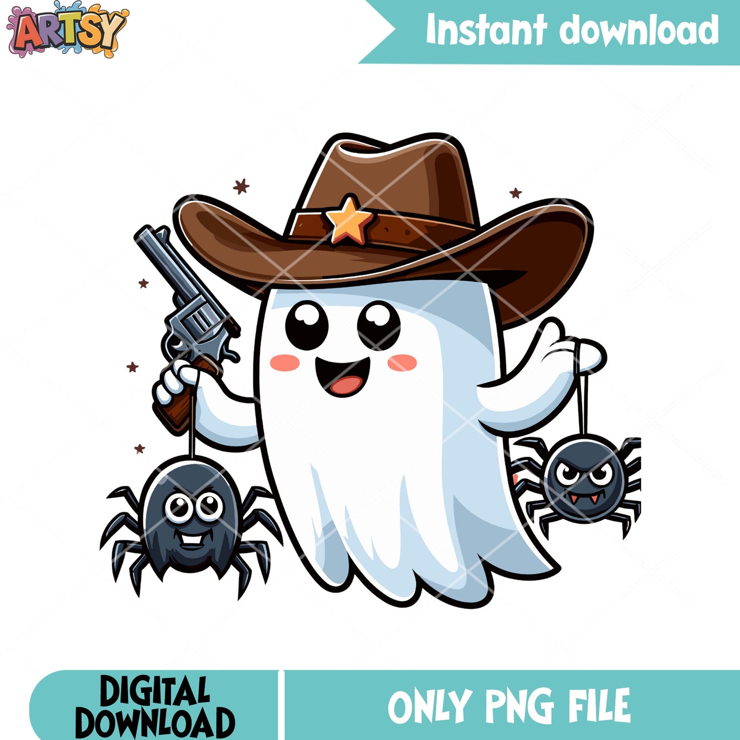 Hunting spider Cowboy png, ghost costume png, halloween scary png