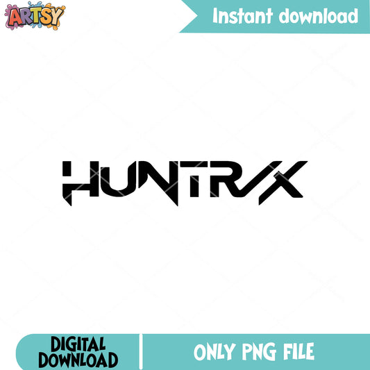 Huntrix band text png, huntrix band png, huntrix girl png
