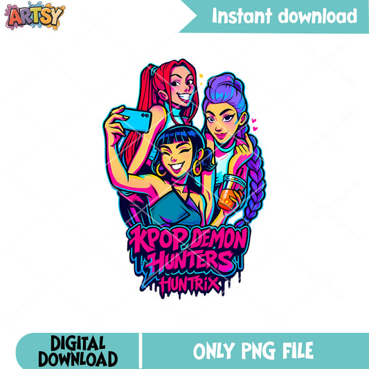 Huntrix girl hunters png, kpop huntrix png, kpop demon hunters png