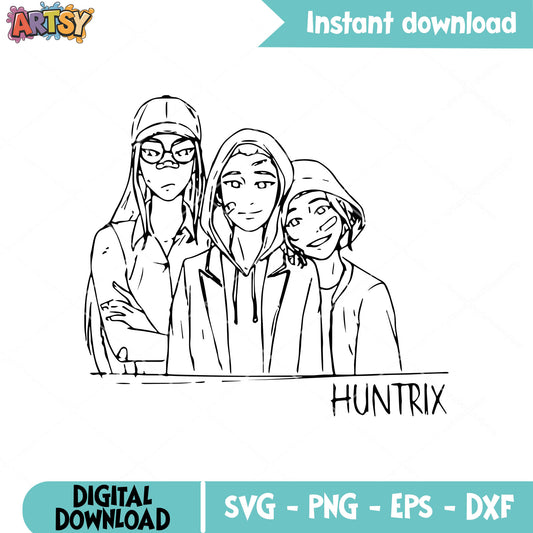 Huntrix girl hunters svg, huntrix girl svg, huntrix hunters svg