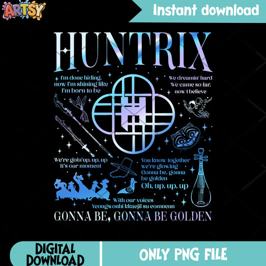 Huntrix gonna be golden png, huntrix golden png, kpop hunters png